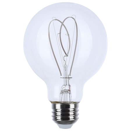 Satco 6 Watt LED, Flex Gray Filament, G25 Loop, Medium Base, 2700K CCT, Clear, 120V S11528